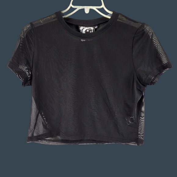 Women's Killstar Sheer Short Sleeve Crop Top Size XXL - Picture 1 of 7